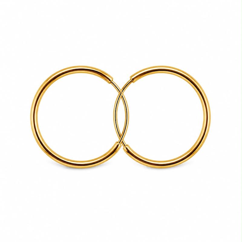 گوشواره زنانه طلا ۱۸ عیار گوشواره حلقه ای ساده گالری طلای تاج