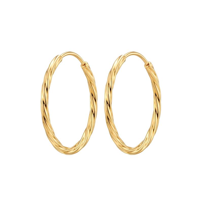 گوشواره زنانه طلا ۱۸ عیار گوشواره حلقه ای تراش گالری طلا و سکه زراس