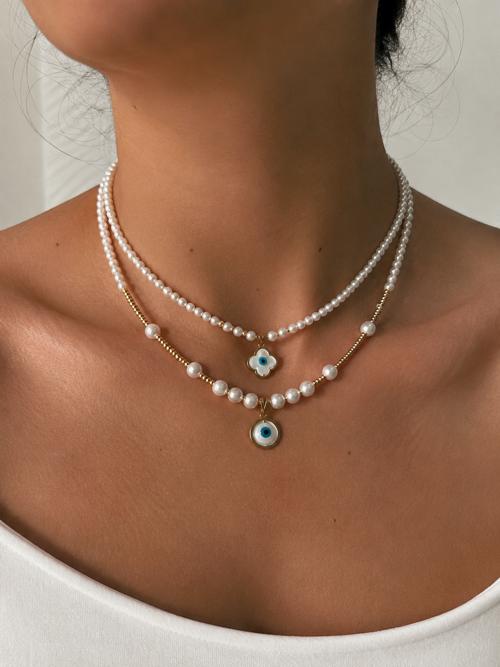 گردنبند زنانه طلا ۱۸ عیار چوکر چشم و نظر گرد والوکس گالری والوکس گالری