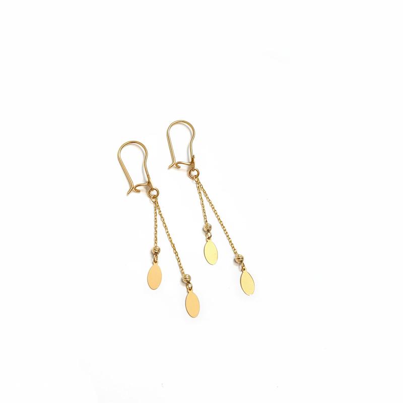 گوشواره زنانه طلا ۱۸ عیار گوشواره طلا آویز اشک 1.570 گرم طلای شیکادو طلای شیکادو