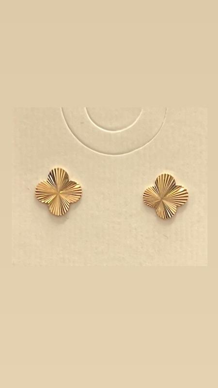 گوشواره زنانه طلا ۱۸ عیار گوشواره ونکلیف تراش طلای نیاکی