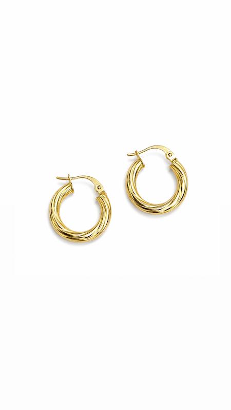 گوشواره زنانه طلا ۱۸ عیار گوشواره حلقه ای شیار طلای نیاکی