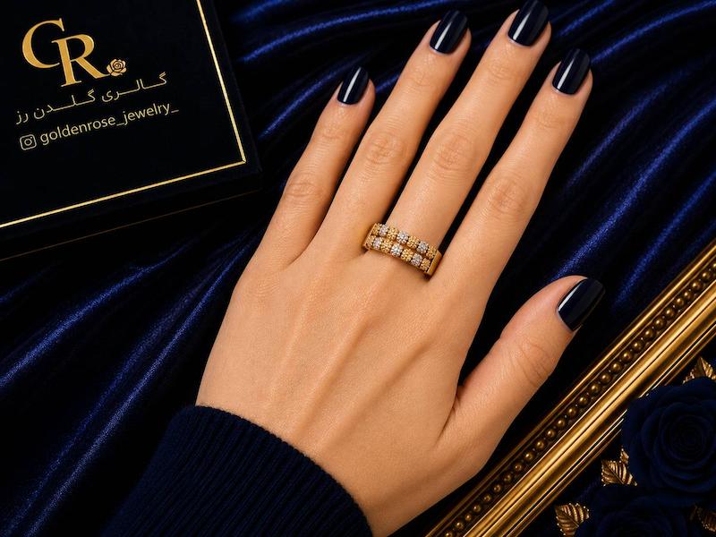 انگشتر زنانه طلا ۱۸ عیار البرنادو گالری گلدن رز