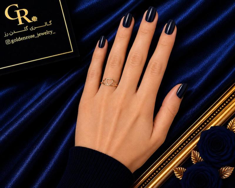 انگشتر زنانه طلا ۱۸ عیار مینیمال قلبی گالری گلدن رز