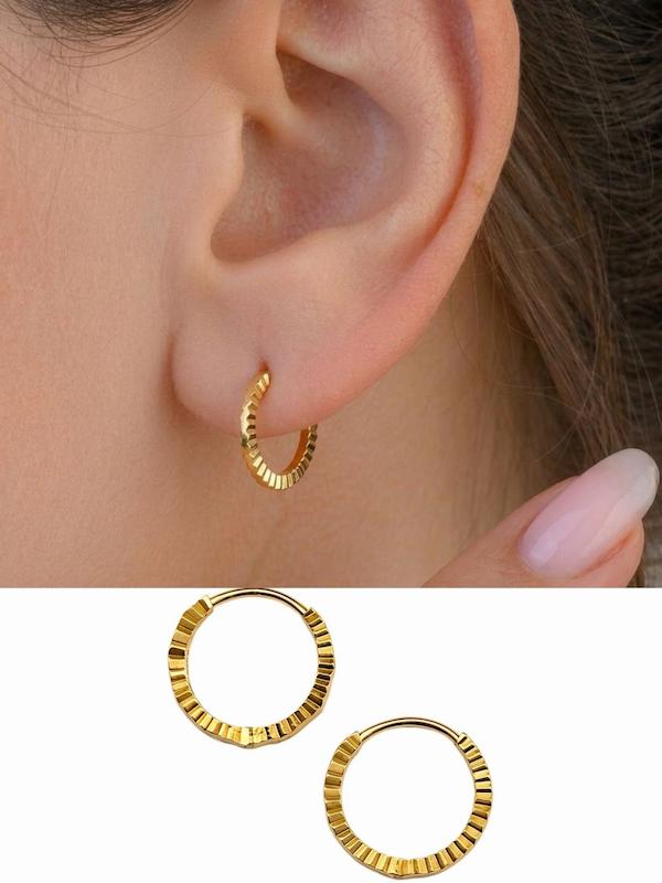 گوشواره زنانه طلا ۱۸ عیار گوشواره حلقه ای تراش زنانه دخترانه گالری طلای تدریسی