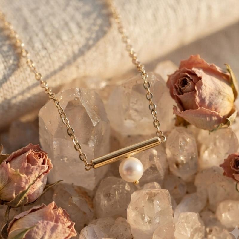 گردنبند طلا ۱۸ عیار مروارید زنجیر متصل زرکودک گالری