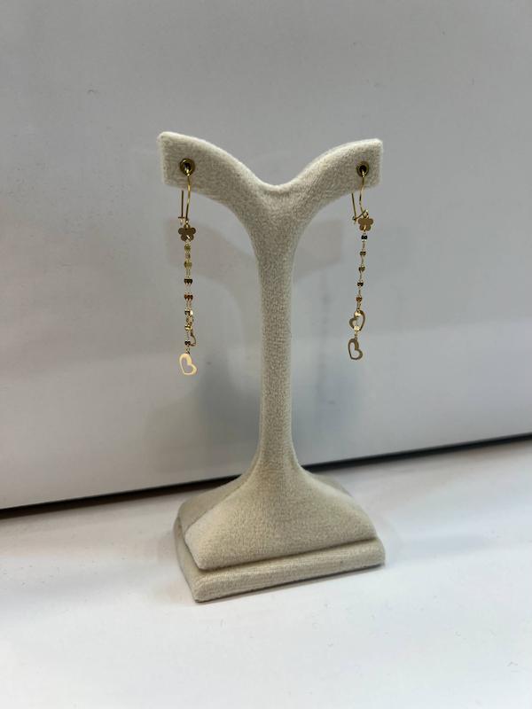 گوشواره زنانه طلا ۱۸ عیار آویز قلبی گالری طلای مرادی