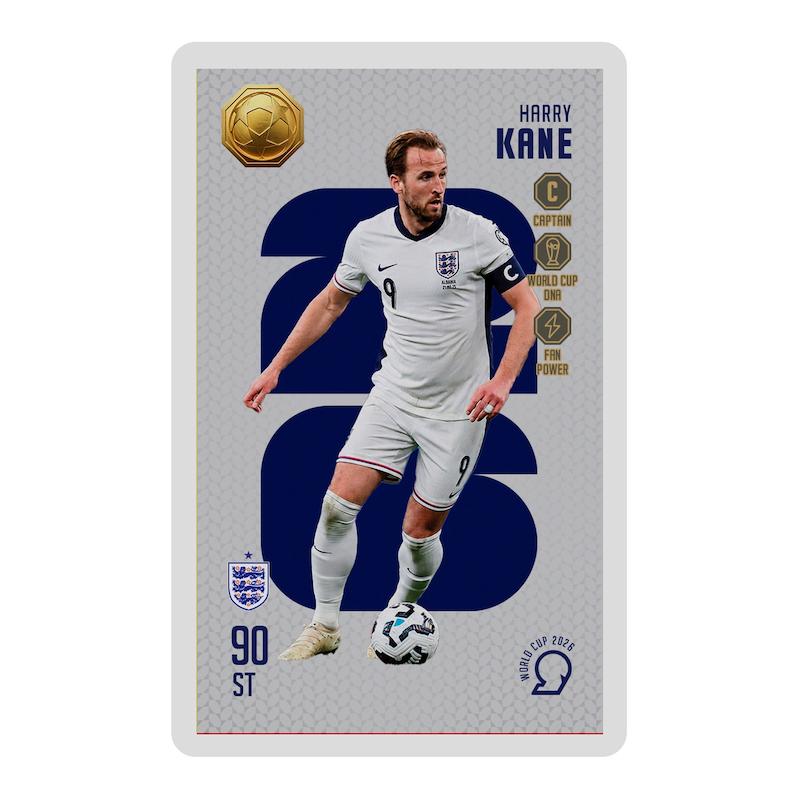 طلای گرمی طلا ۱۸ عیار کارت فوتبالی سوت کین KANE طرح 2026 با 30 سوت طلای 18 عیار کد SO10062026 مدوپد