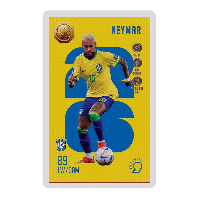 طلای گرمی طلا ۱۸ عیار کارت فوتبالی سوت نیمار NEYMAR طرح 2026 با 30 سوت طلای 18 عیار کد SO10085026 مدوپد