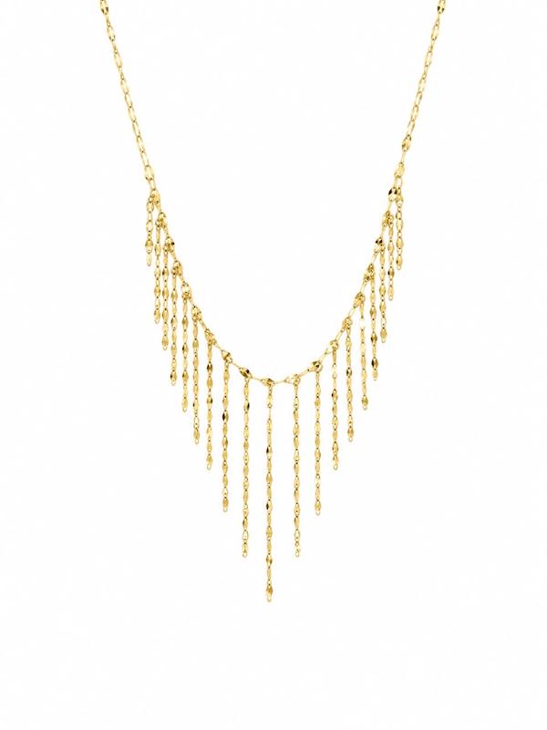 گردنبند زنانه طلا ۱۸ عیار گردنبند شرابه ای گالری طلای تاج