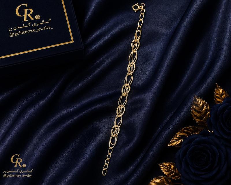 دستبند زنانه طلا ۱۸ عیار درسا (کم اجرت) گالری گلدن رز