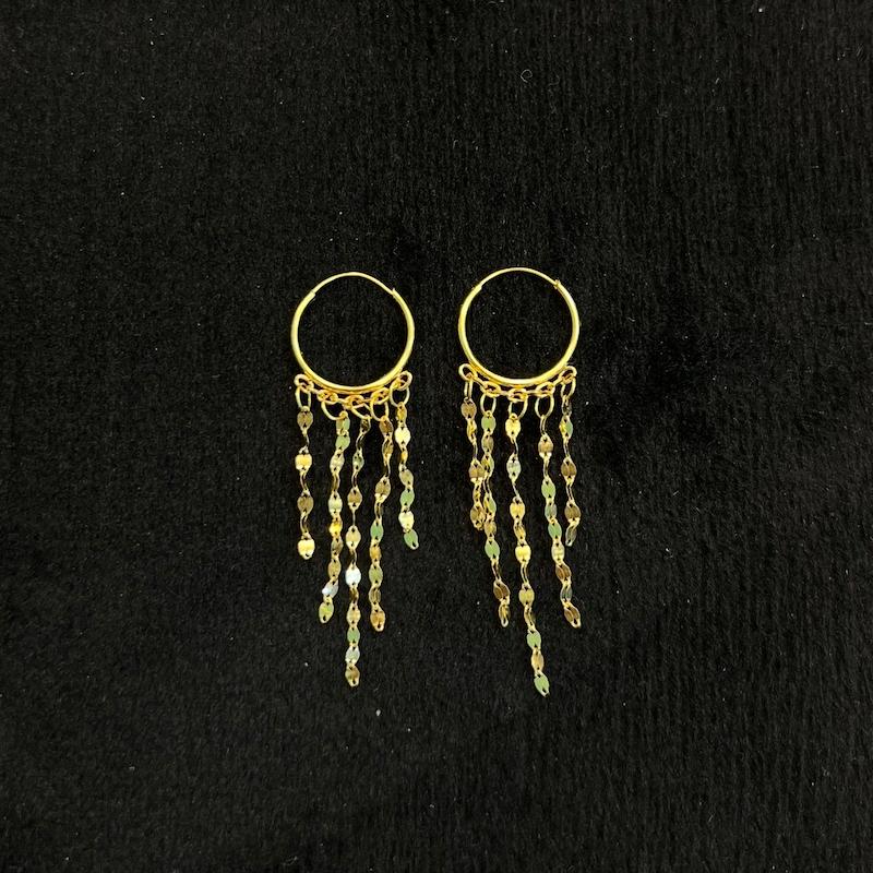 گوشواره زنانه طلا ۱۸ عیار شرابه‌ای گالری طلای ایرانه