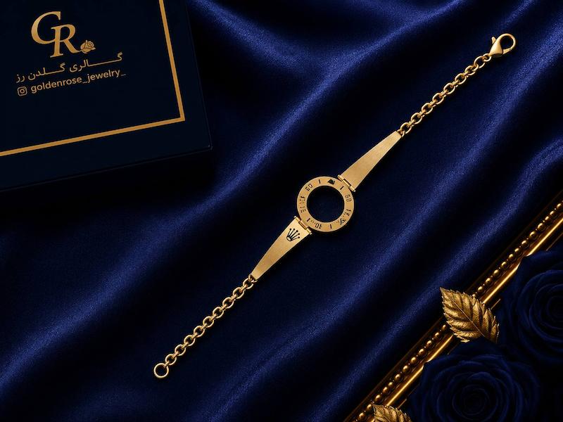دستبند زنانه طلا ۱۸ عیار رولکس گالری گلدن رز