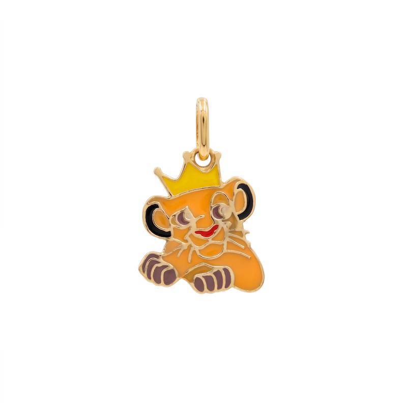 آویز بچگانه طلا ۱۸ عیار شیر شاه lion king (میناکاری کسر) گالری طلا شکرانه