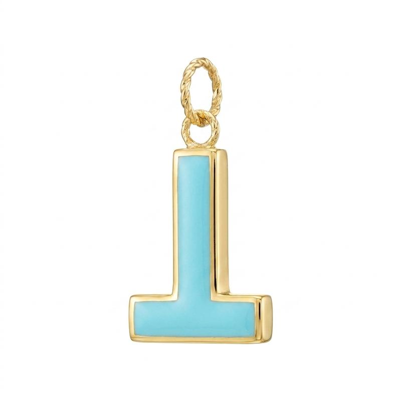 آویز زنانه طلا ۱۸ عیار تی ابی تیفانی T for Tiffany (میناکاری کسر) گالری طلا شکرانه
