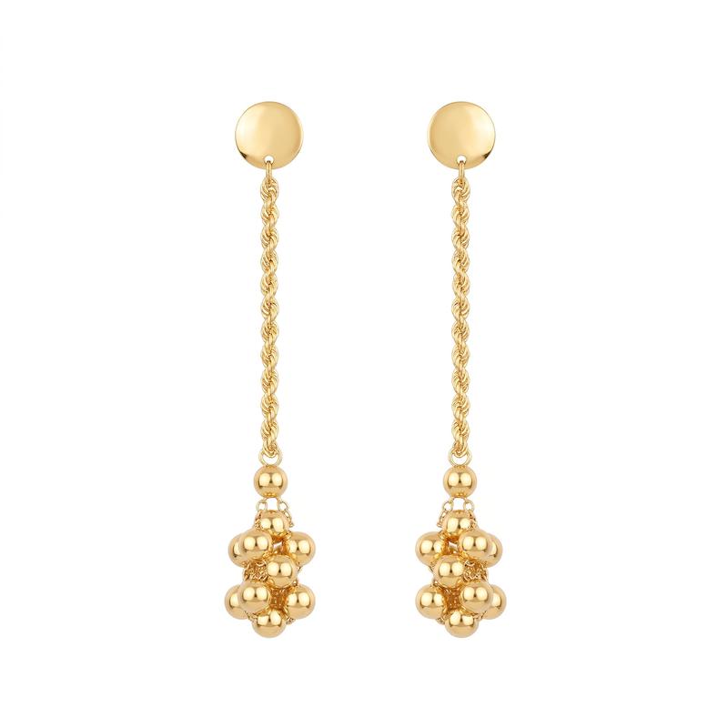 گوشواره طلا ۱۸ عیار گوشواره طلا ۱۸ عیار گوشواره میخی خوشه انگوری گلد تیفانی