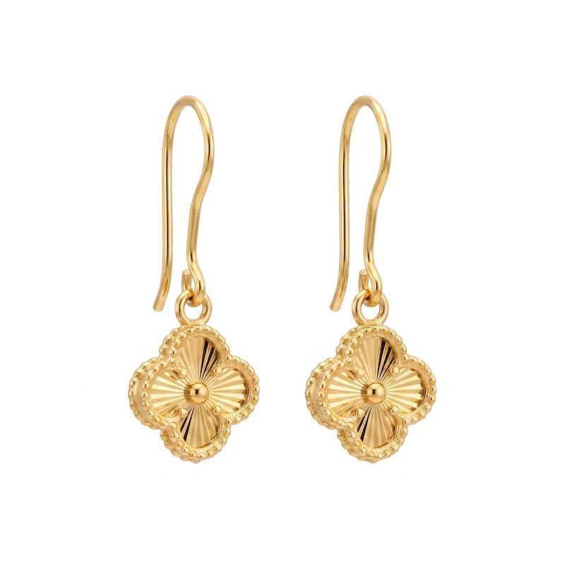 گوشواره طلا ۱۸ عیار گوشواره طلا ۱۸ عیار گوشواره ونکلیف تمام تراش گلد تیفانی