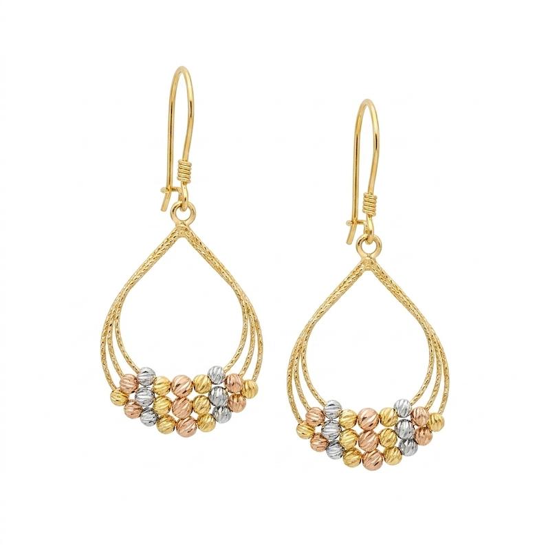 گوشواره طلا ۱۸ عیار گوشواره زنانه طلا ۱۸ عیار گوشواره آلبرنادو سه حلقه گلد تیفانی