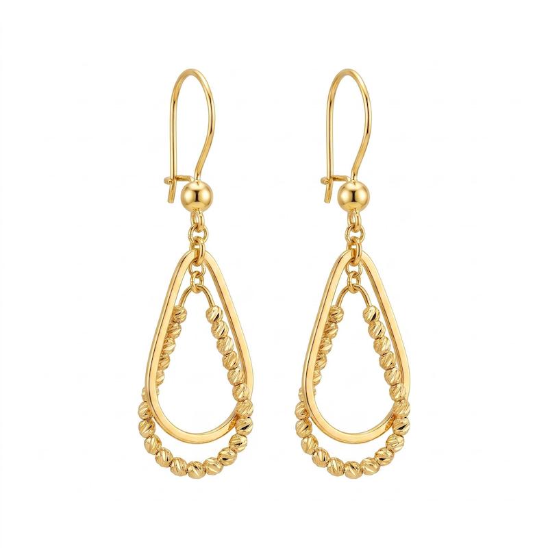 گوشواره طلا ۱۸ عیار گوشواره زنانه طلا ۱۸ عیار گوشواره دو حلقه آلبرنادو گلد تیفانی