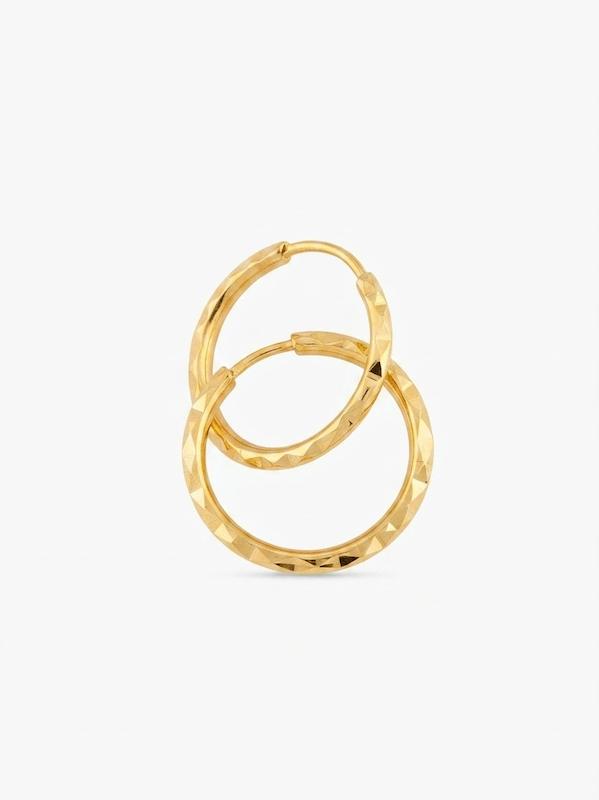 گوشواره بچگانه طلا ۱۸ عیار حلقه ای تراش دار گالری نوما