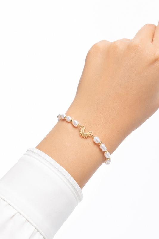 دستبند زنانه طلا ۱۸ عیار خورشید (فقط پلاک وسط طلاست) VoGa GOLD