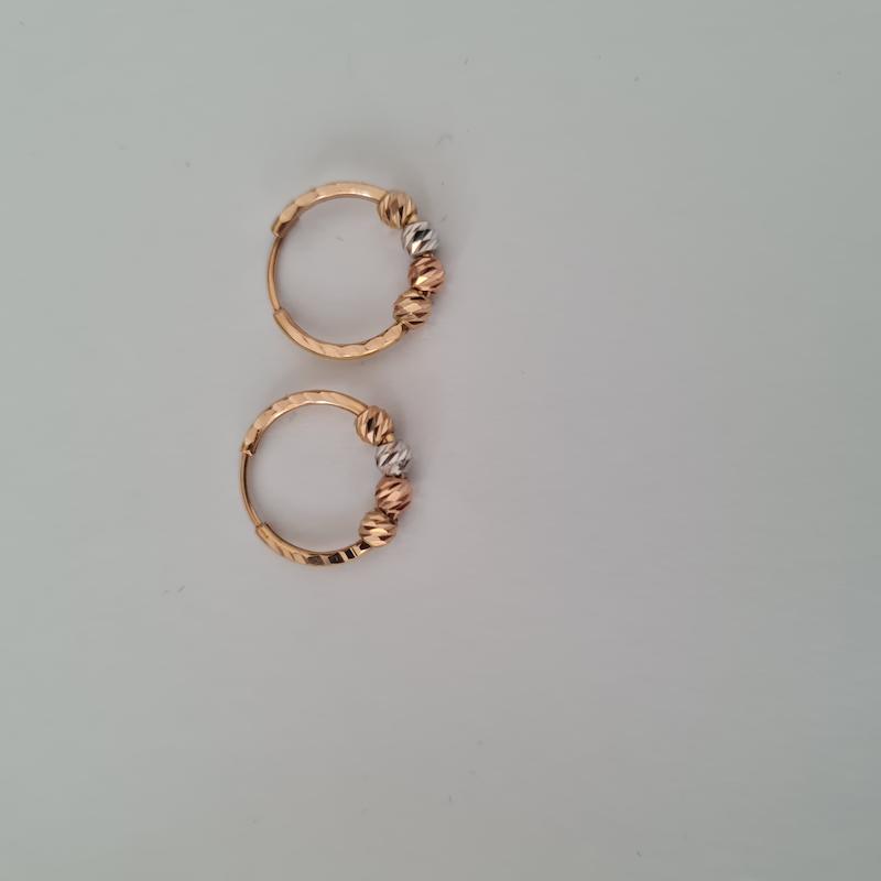 گوشواره بچگانه طلا ۱۸ عیار گوشواره البرنادو تراش ۱.۲ سانت پژمان گلد