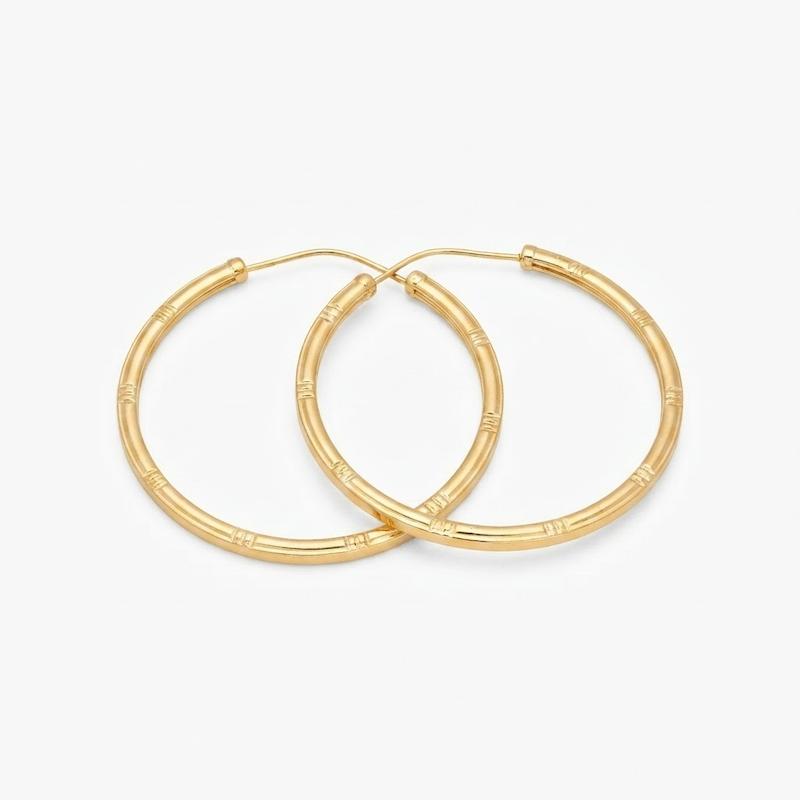 گوشواره زنانه طلا ۱۸ عیار حلقه ای قطر 5cm کم اجرت زرگریه