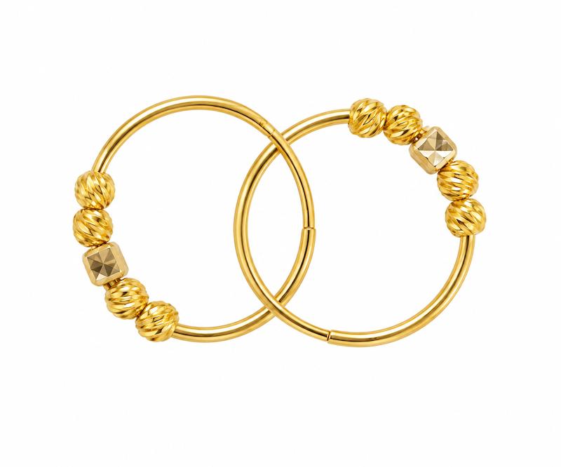 گوشواره زنانه طلا ۱۸ عیار گوشواره حلقه ای البرنادو گالری طلای تاج