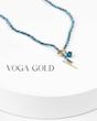گردنبند زنانه طلا ۱۸ عیار قفل هرمس مهره آبی VoGa GOLD
