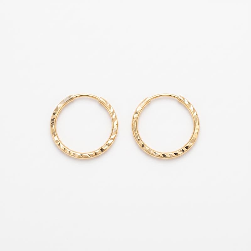 گوشواره زنانه طلا ۱۸ عیار گوشواره حلقه ای تراش دانش گلد گالری