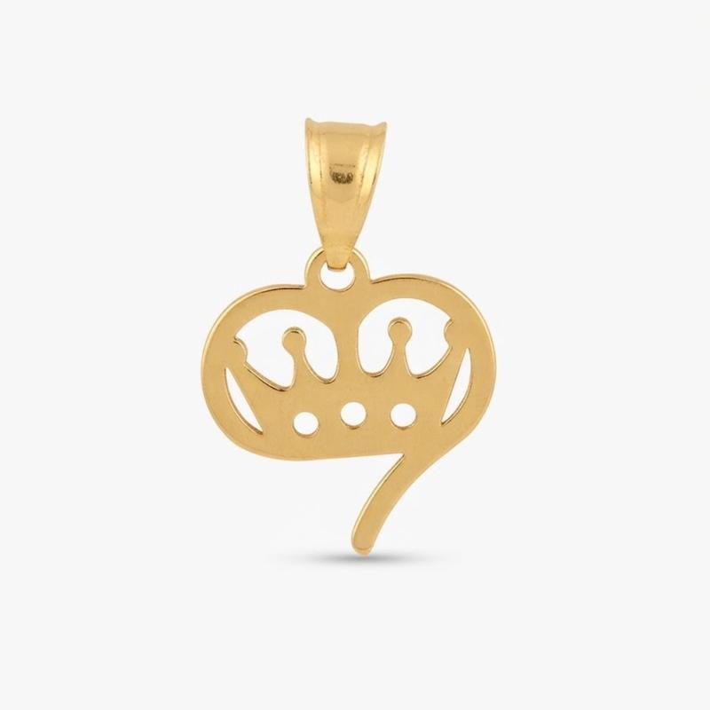 آویز طلا ۱۸ عیار تاج و قلب گالری طلای بهروان