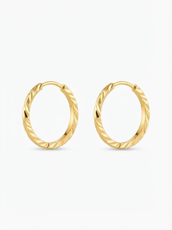گوشواره زنانه طلا ۱۸ عیار گوشواره حلقه ای تراش گالری نوبل
