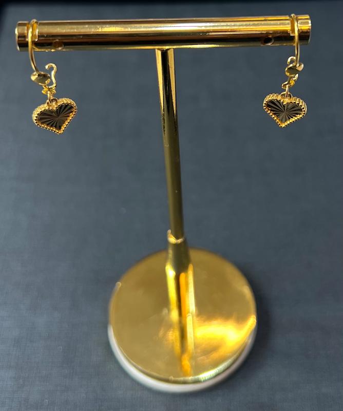 گوشواره طلا ۱۸ عیار گوشواره ونکلیف قلب گالری طلای تاج