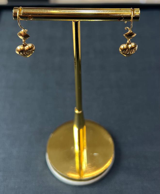 گوشواره طلا ۱۸ عیار گوشواره قلب گالری طلای تاج