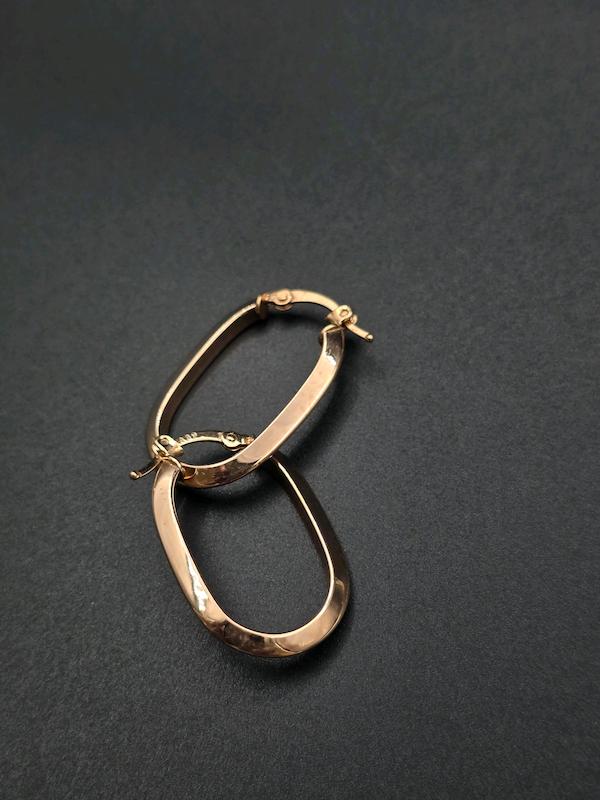 گوشواره زنانه طلا ۱۸ عیار گوشواره حلقه ای آیینه ای لوکس طلا و سکه پیام