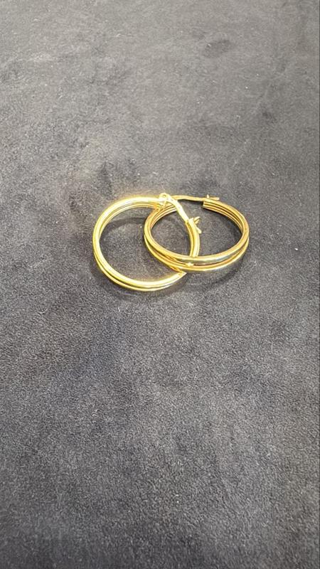 گوشواره طلا ۱۸ عیار گوشواره بدون اجرت حلقه ای طلای حسامی