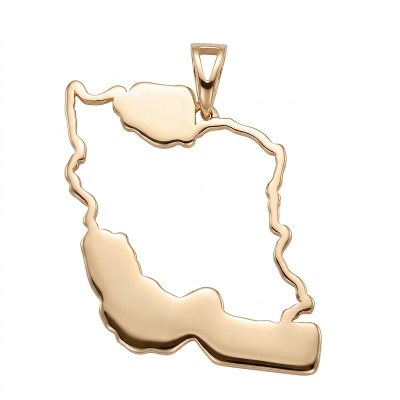 آویز زنانه طلا ۱۸ عیار آویز ایران مینیمال دو طرف کار شده noorgold_گالری طلا نور