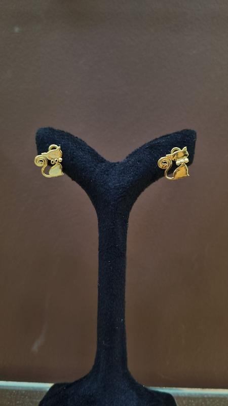گوشواره زنانه طلا ۱۸ عیار گربه ملوس گالری طلا مهرسام