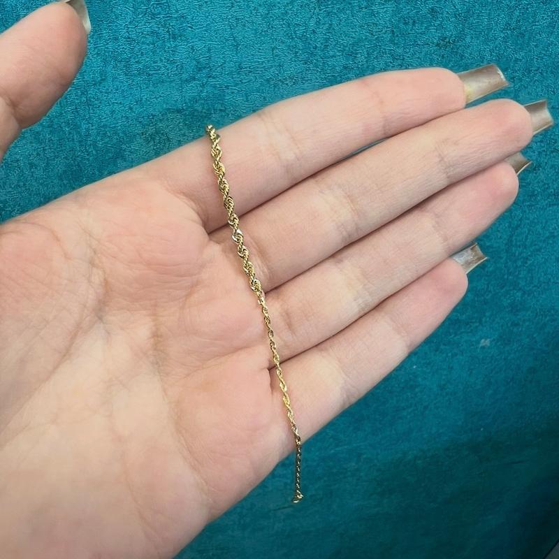 دستبند زنانه طلا ۱۸ عیار طنابی گالری طلای ایرانه