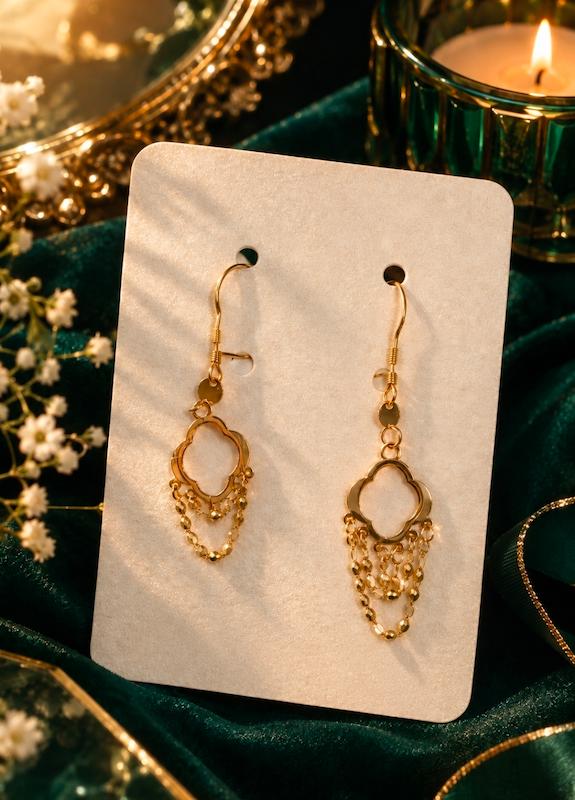 گوشواره زنانه طلا ۱۸ عیار گوشواره درخشان جواهری سما