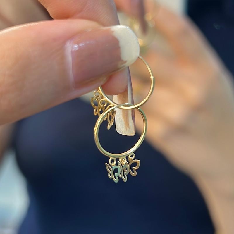 گوشواره زنانه طلا ۱۸ عیار پروانه‌ای گالری طلای ایرانه