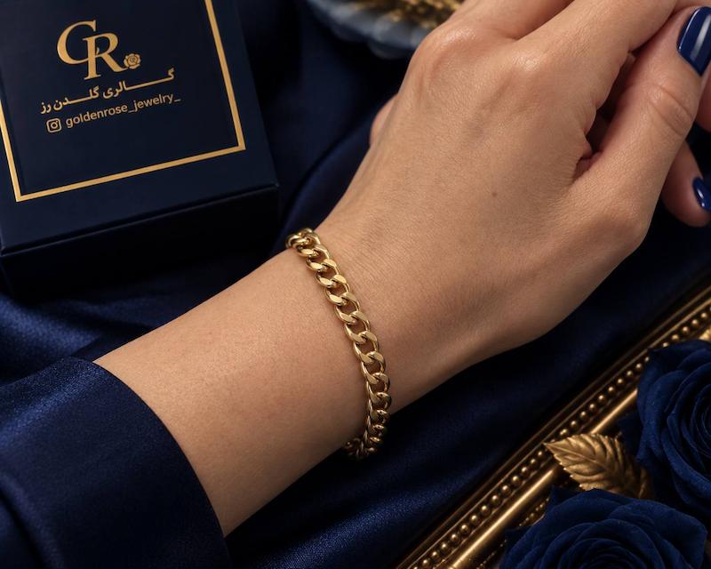 دستبند زنانه طلا ۱۸ عیار کارتیر (کم اجرت) گالری گلدن رز