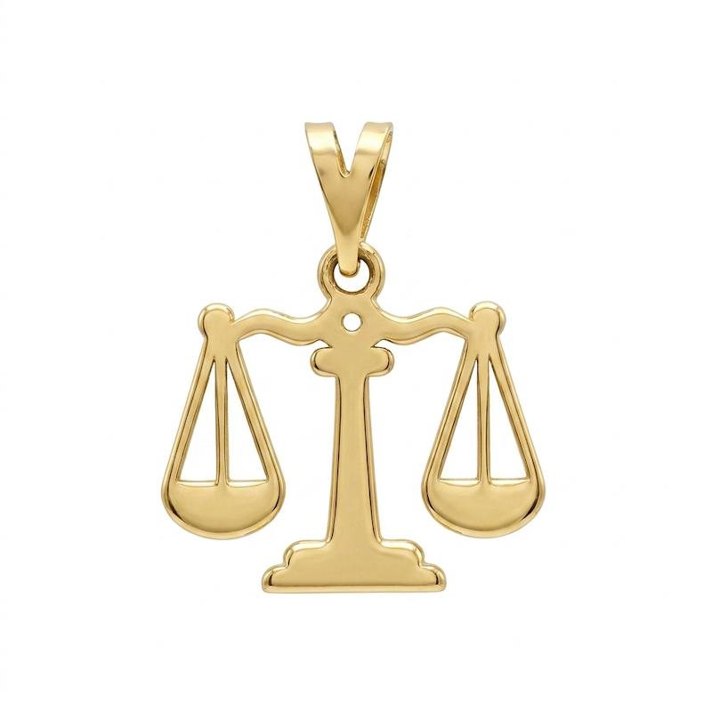 آویز زنانه طلا ۱۸ عیار مدال ترازو لیوراگلد صفری