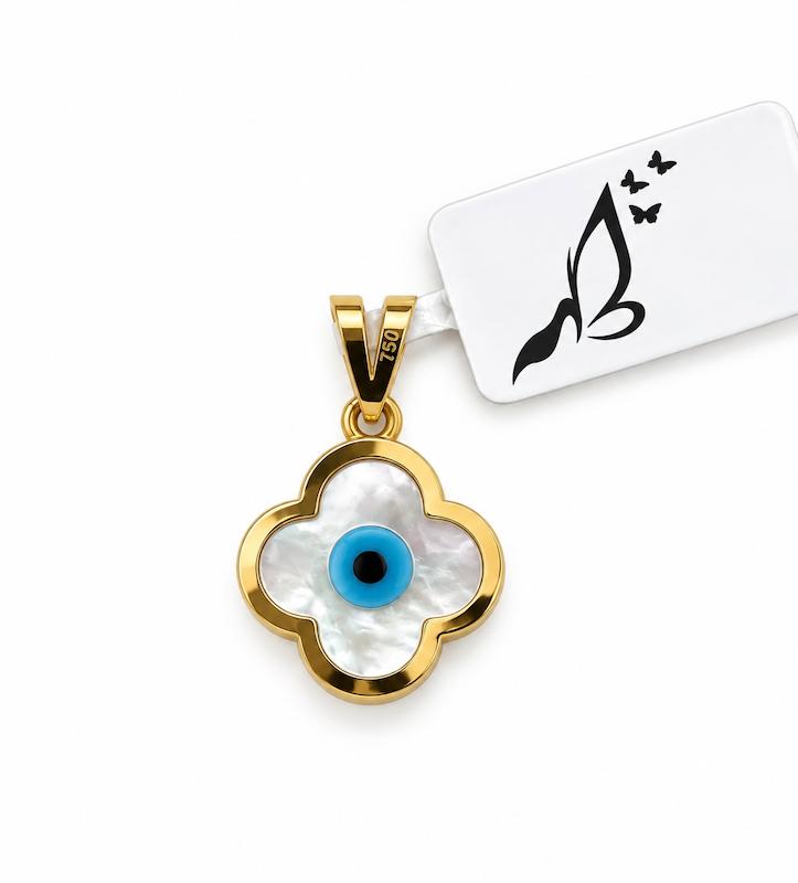 آویز زنانه طلا ۱۸ عیار آویز ونکلیف چشم نطر ( الهه گلد ) گالری الهه گلد