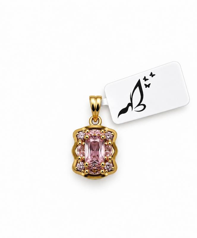 آویز زنانه طلا ۱۸ عیار آویز سواروسکی سولیتر گالری الهه گلد