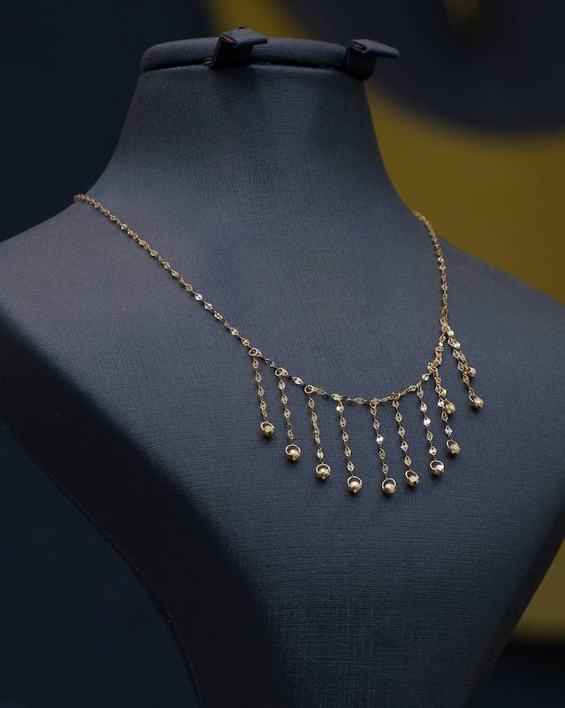 گردنبند طلا ۱۸ عیار شرابه ای گالری طلای بهروان