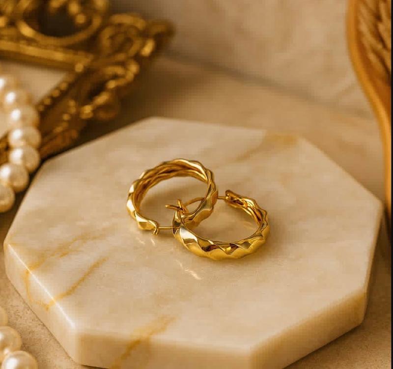 گوشواره طلا ۱۸ عیار موج گالری بابل طلا
