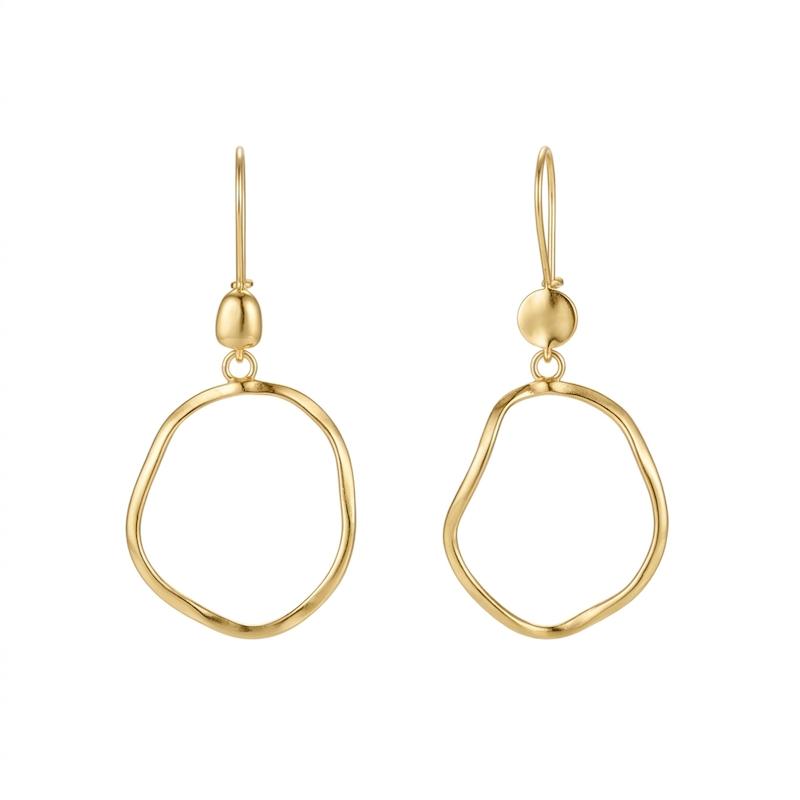 گوشواره طلا ۱۸ عیار گوشواره موج گالری بابل طلا