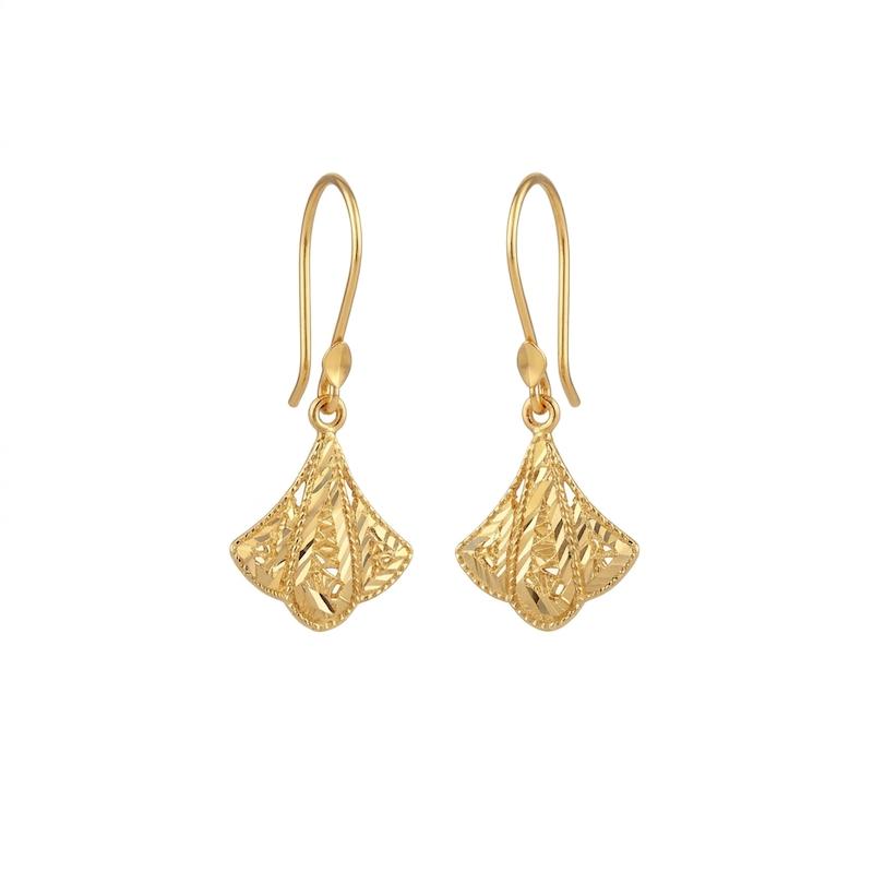 گوشواره طلا ۱۸ عیار گوشواره تراش گالری بابل طلا