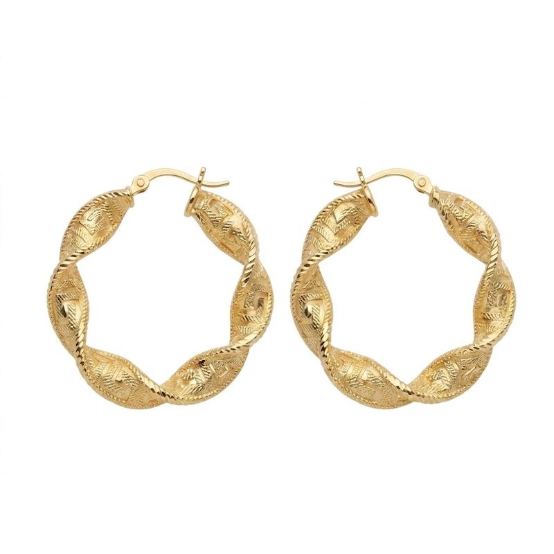 گوشواره طلا ۱۸ عیار گوشواره حلقه ای ورساچ گالری بابل طلا